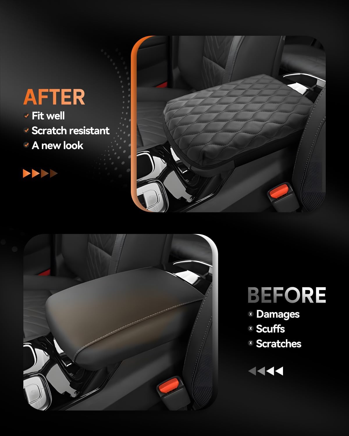 CDEFG for Kia Telluride 2020-2025 Center Console Cover Armrest Box Cover for 2021 2022 2023 2024 2025 Telluride (LX, S, EX, SX, SX Prestige) Accessories Console Arm Rest Protector