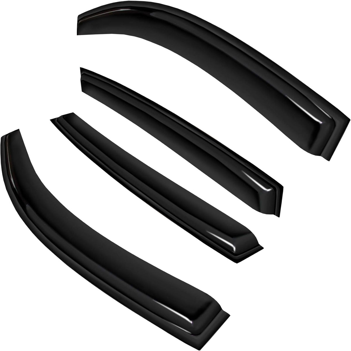 4pc Sun Rain Guards Window Visor Wind Deflector Compatible with Nissan Versa Hatchback 07-12/Sedan 07-11 Smoke 94009