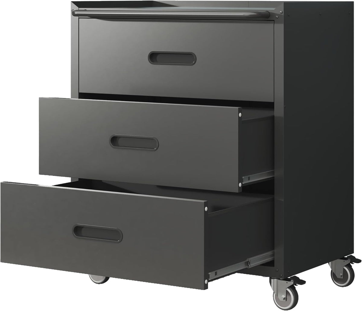 Metal Garage Storage Cabinet with Wheels,Locking Rolling Tool Cabinet with Drawers and Shelves for Home, Office, Garage & Workshop
