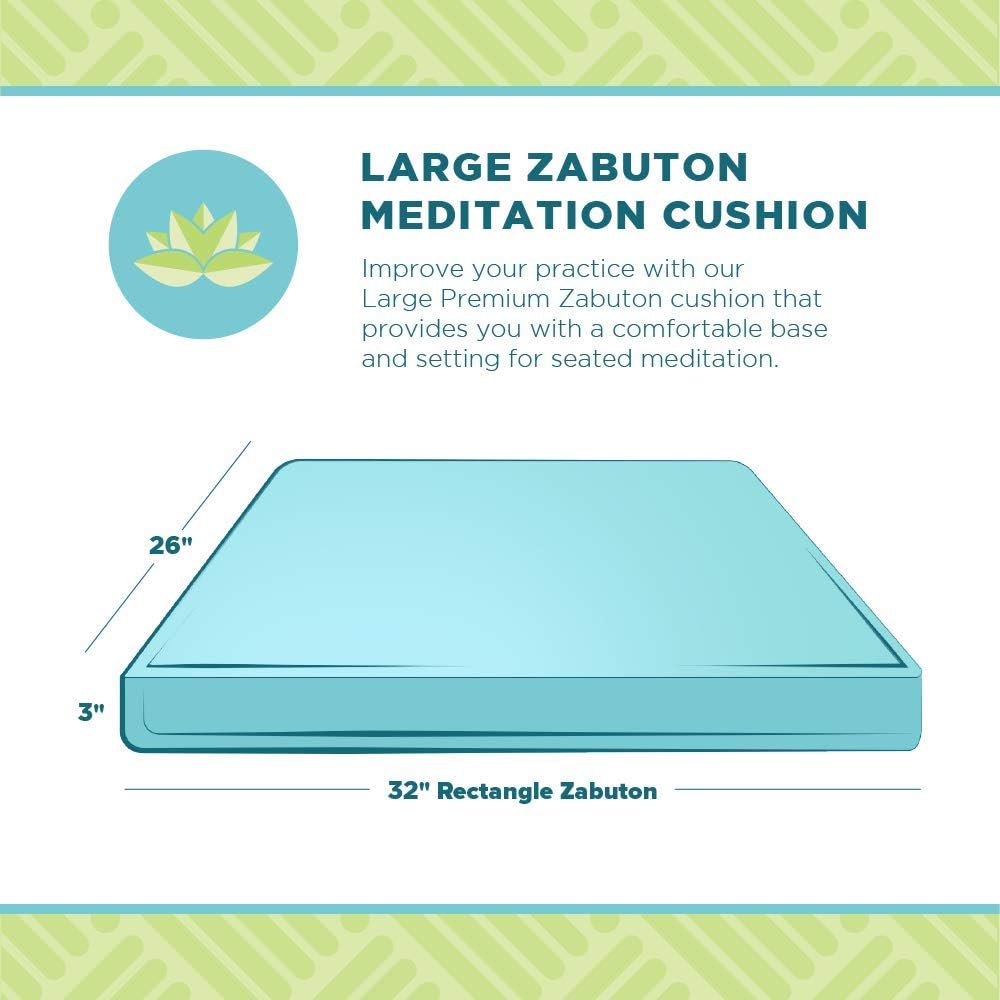Bean Products Meditation Cushion - Zabuton Meditation Pillows for Sitting on Floor, Yoga Cushion, Cotton Yoga Pillow, Zen Kneeling Prayer Pad- Made in USA - Premium 32x26x3, Navy