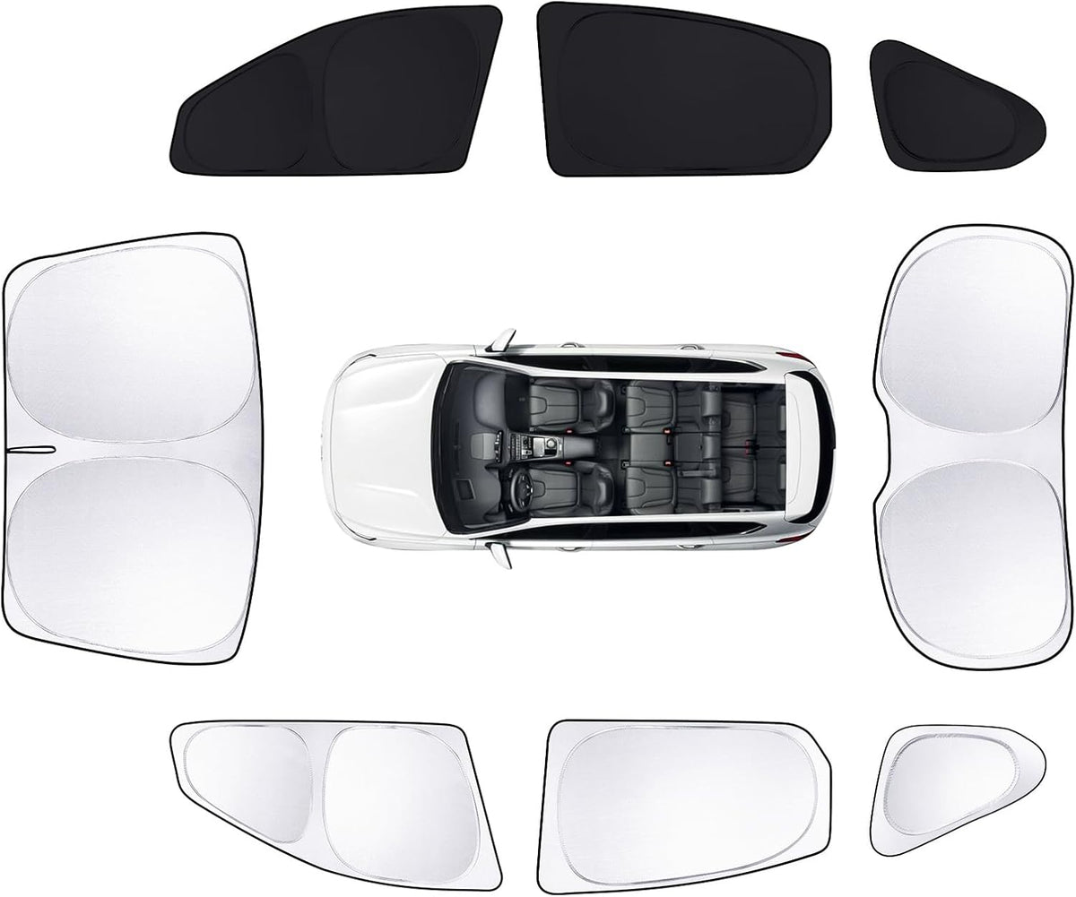 8pcs Car Window Shades for Hyundai Santa Fe 2013-2018 Accessories,Windshield Side Rear Full Sunshade,Sun Visor UV Blocking, Privacy Protection and Blackout for Camping Outdoor