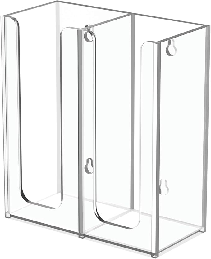 Richboom Acrylic Coffee Cup and Lid Storage Organizer Holder, 2 Compartments, Clear