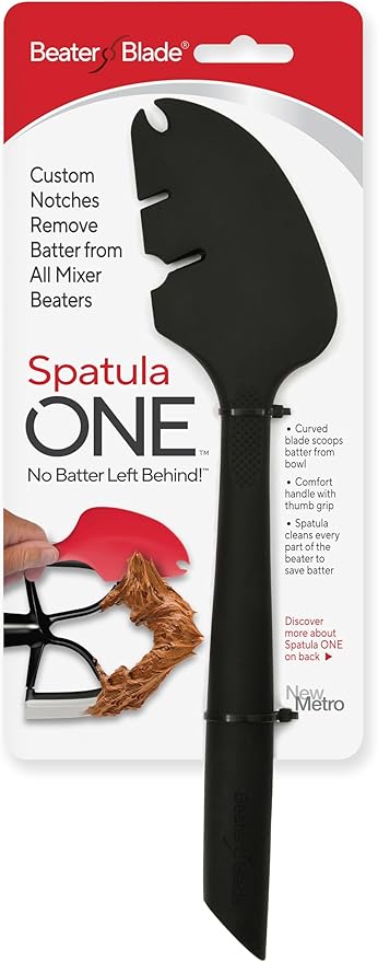 Silicone Spatula ONE Mixer Beater Scraper and Spatula, Black