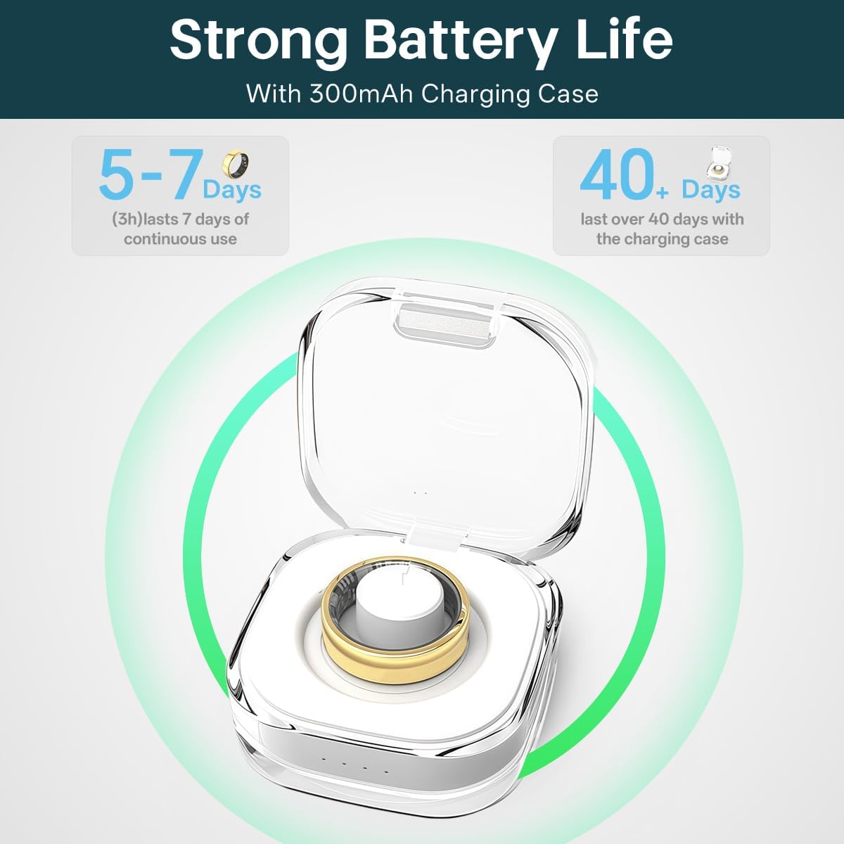 Smart Rings for Women Men,Fitness Tracker Ring,Heart Rate,Blood Oxygen,Blood Pressure,Step Tracker,Sleep Monitoring,No Subscription Fee,IP68 Waterproof Smart Ring for iPhone&Android(Gold 8)
