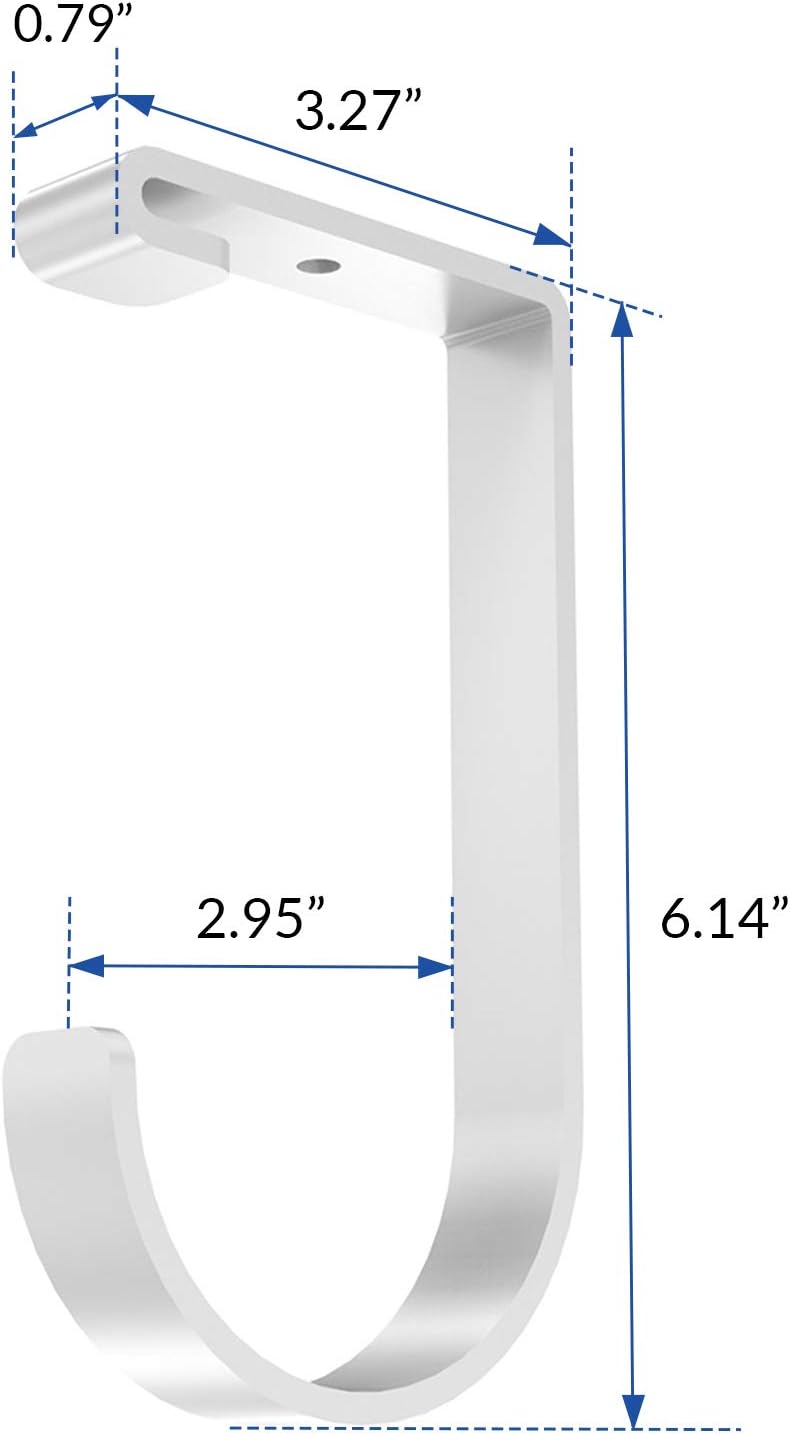 FLEXIMOUNTS 4 Pack Add On Storage Flat Hook Accessory for Garage Ceiling Rack and Wall Shelving, Max Weight Capacity up to 50lbs, White