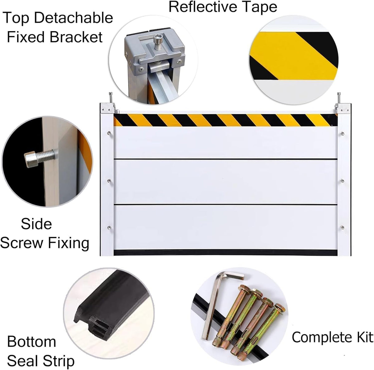Reusable Heavy Duty Aluminum Flood Barriers for Home Exterior, Flood Protection Barriers Water Barrier Door Quick Detachable Garage Doors Detachable Mobile Rain Water Baffle ( H 23.6 inch L 5.5FT)