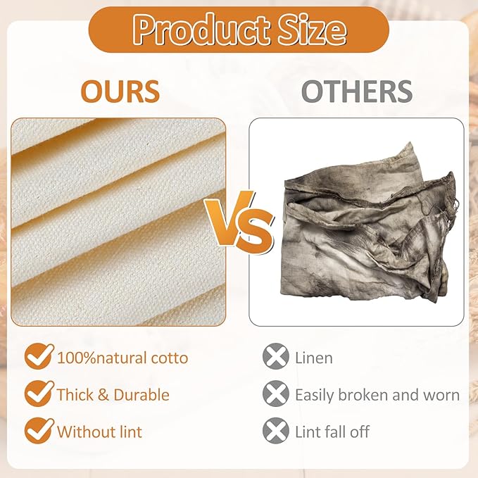 Ninsula 4PCS Tea Towels for Baking Sourdough, 14x18.8 Inch Reusable Thick Bread Towels for Proofing, Bread Cloth for Baguettes, Pastry, Loaves