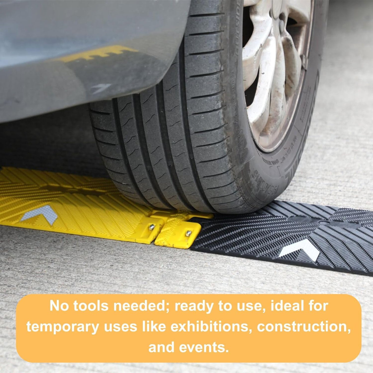 Collapsible Speed Bumps for Road - 10 Ft Portable Traffic Hump for Driveway, Parking, Asphalt to Gravel (Portable Speed Bump 10 Ft)