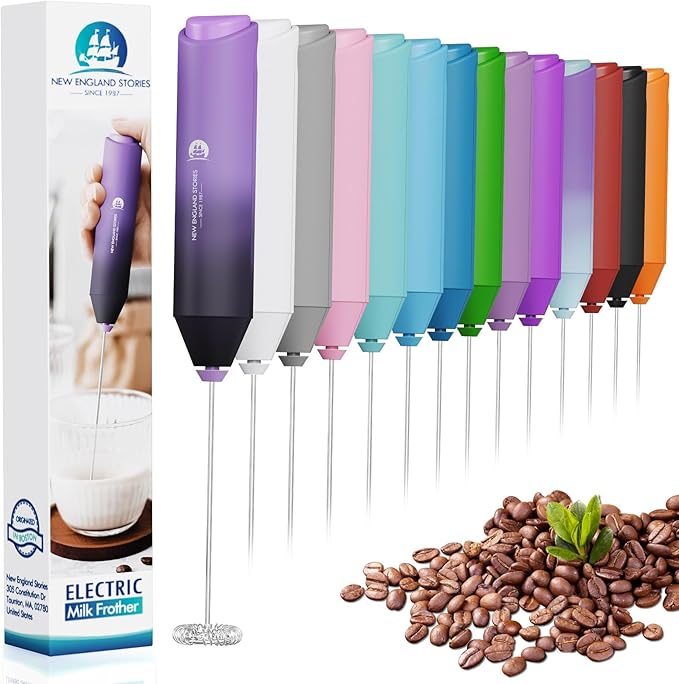 Powerful Milk Frother Handheld Foam Maker, Mini Whisk Drink Mixer for Coffee, Cappuccino, Latte, Matcha, Hot Chocolate, No Stand, Galaxy