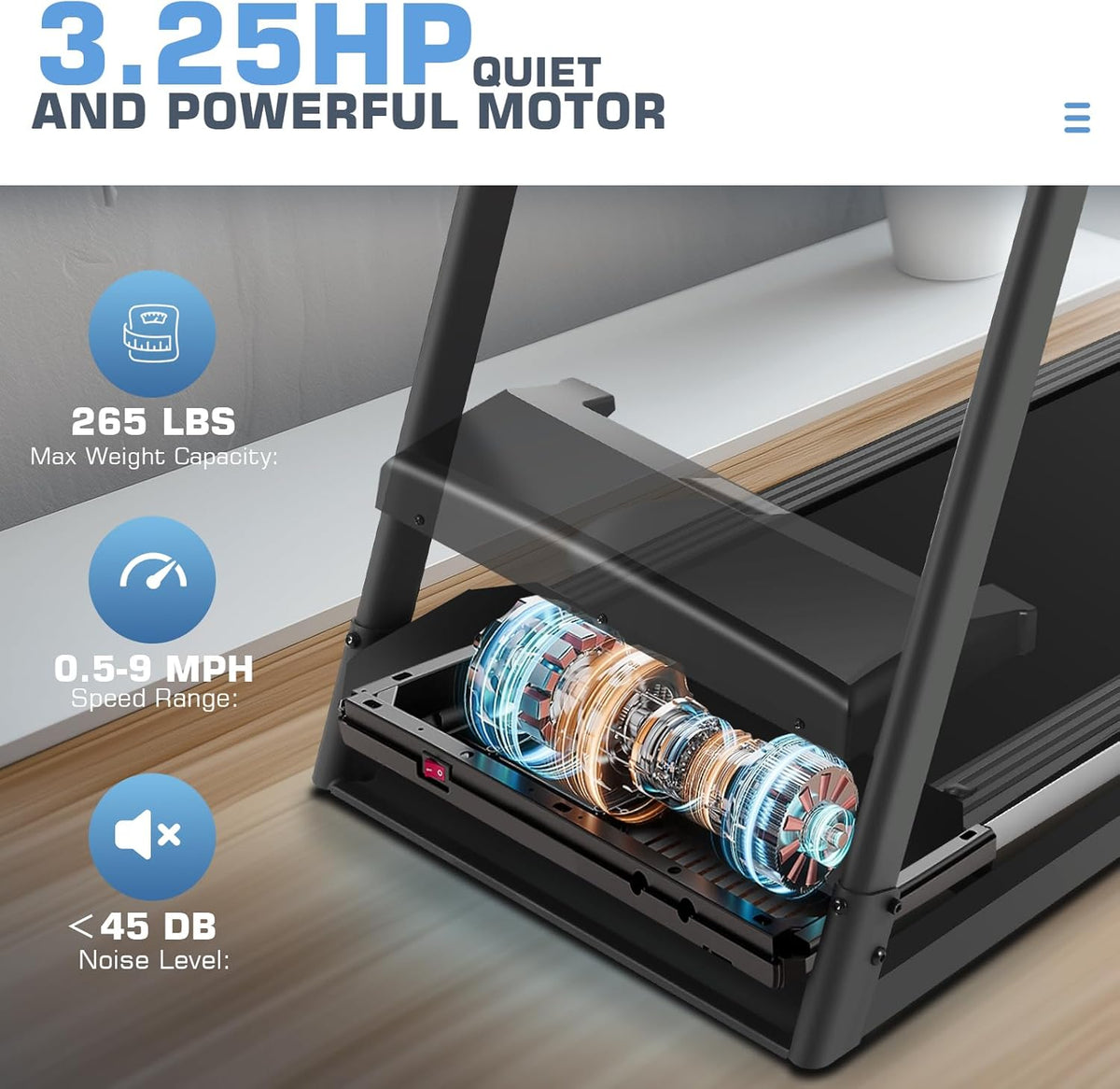 SYTIRY Incline Treadmills for Home with TV Screen and WiFi, 3.25HP Smart Walking Pad Treadmill with Incline, Heavy Duty Foldable Electric Running Machine with 10” Touchscreen, 3D Virtual Sports Scenes