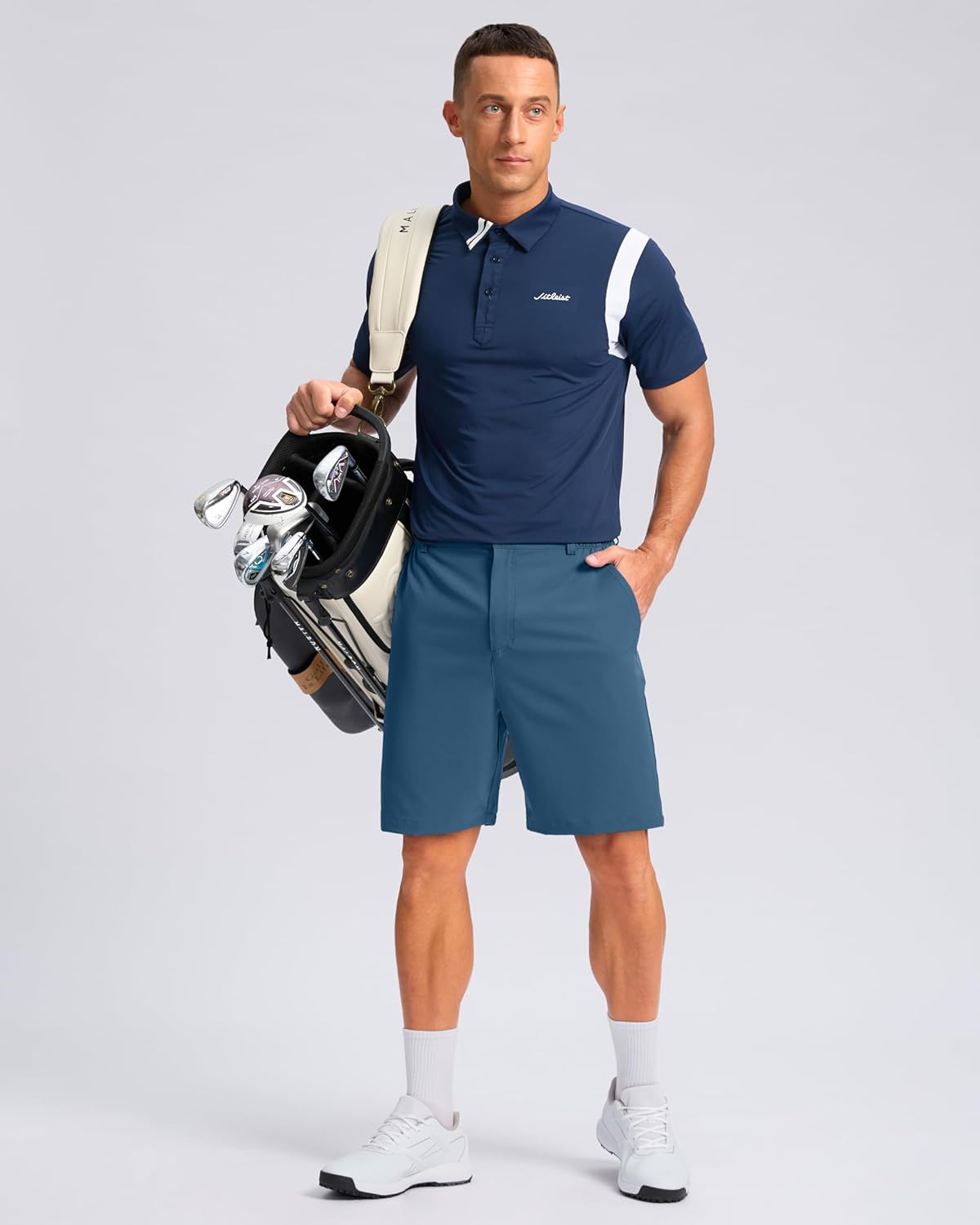 Pudolla Men's Casual Shorts 7"/9" Lightweight Golf Shorts with 3 Pockets Stretch Quick Dry Comfy Work Shorts