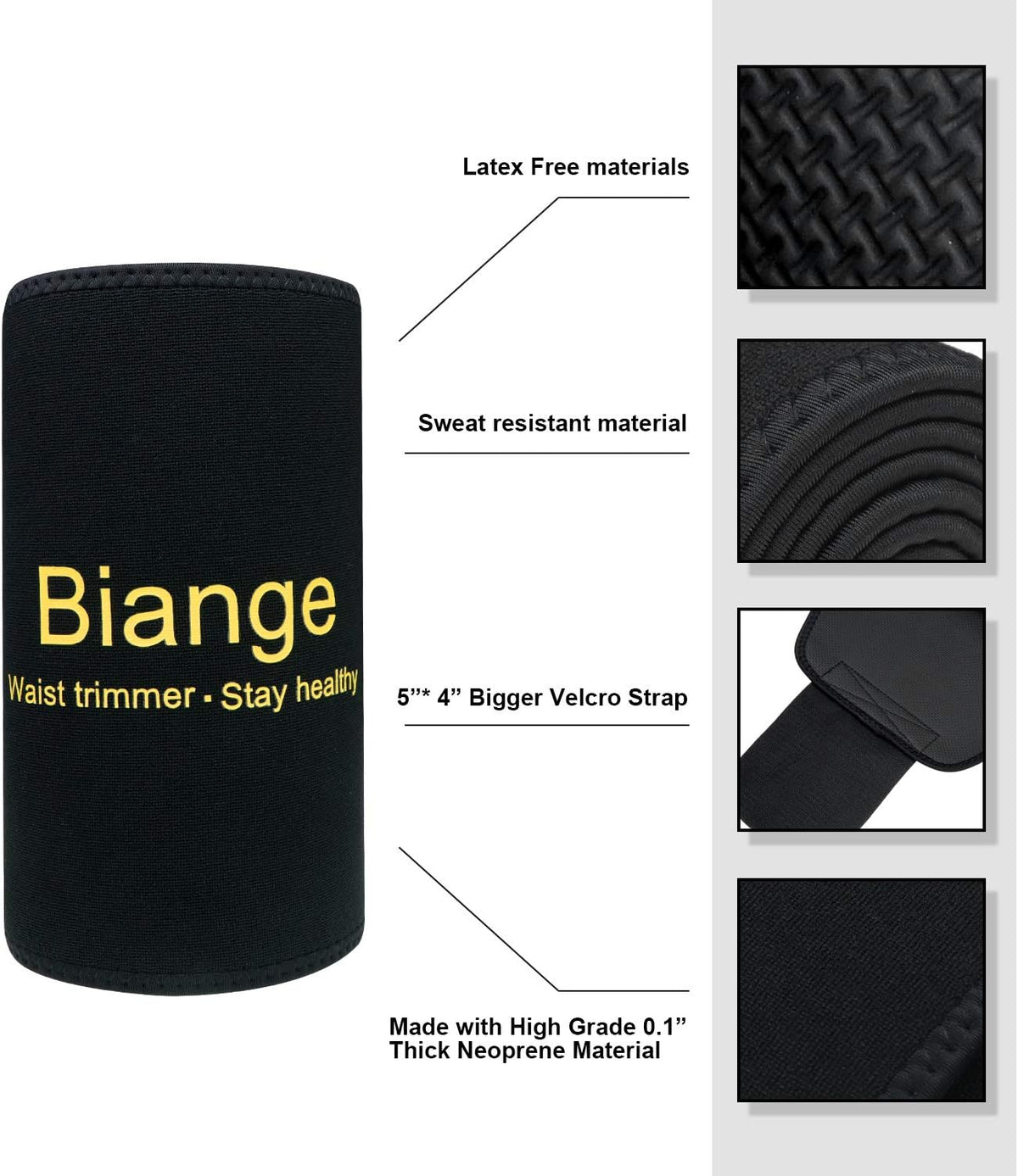 Biange Waist Trainer for Women Men Sweat Belt Waist Trimmer Belly Band Stomach Wraps