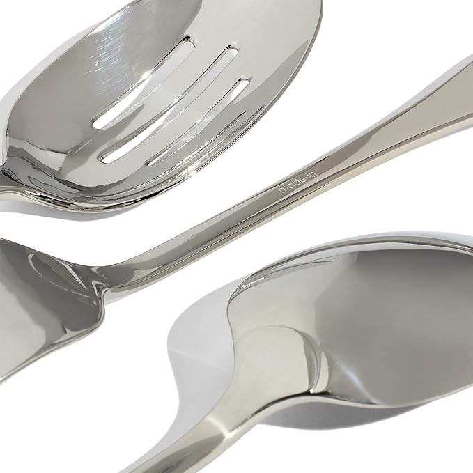 Made In Cookware - Stainless Steel - Serving Utensil Set - Fork, Spoon, Slotted Spoon - Dishwasher Safe
