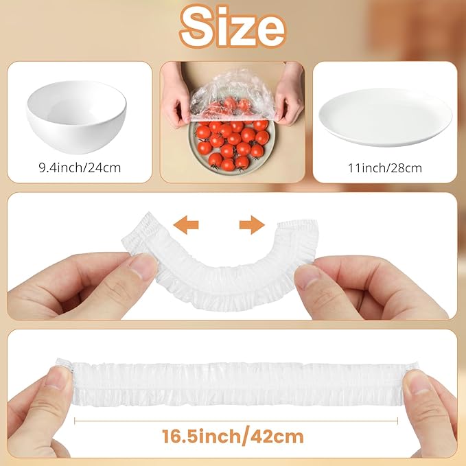 Homelove 50pcs Bowl Covers Bread Proofing - Plastic Wrap for Food Sourdough Bread Baking Rising Elastic Reusable Plate Covers Outdoor Food Fresh Keeping Bags Shower Cap Hair Deep Conditioning