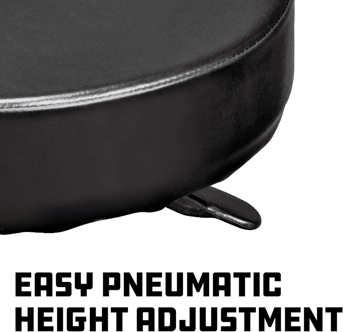 Powerbuilt Rolling Seat, Height-Adjustable Garage Stool with Tool Tray, Smooth and Padded for Car Repair, Detailing, Comfort - 640834, Black