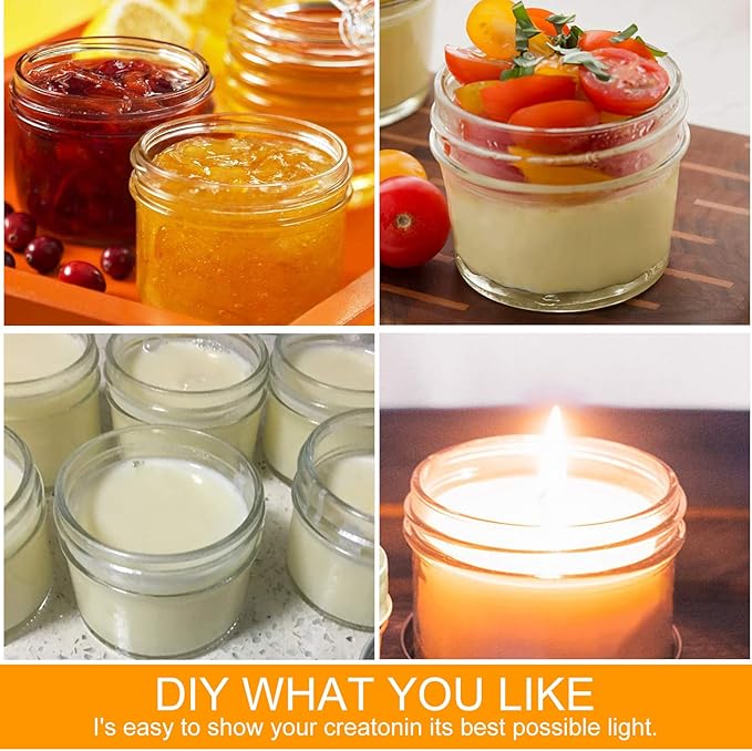 QAPPDA 4oz Glass Jars With Lids And Bands,Small Mason Jars,Mini Canning Jars With Black Lids For Honey,Jam,Jelly,Wedding Favor,Shower Favors,Spice Jars For Kitchen & Home,Set of 40