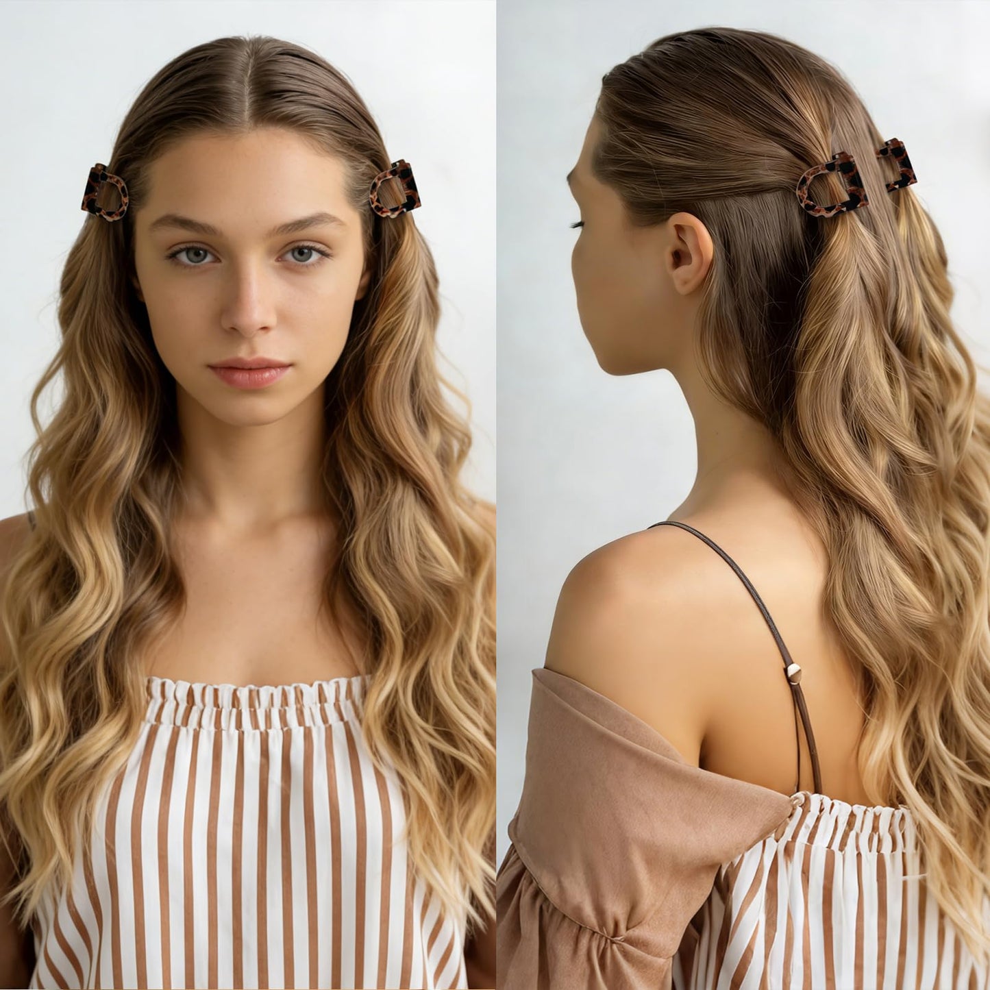 LIHELEI Magnetic Hair Clips, Seamless 2-in-1 Design Strong Hold No-Slip Hair Styling Clips for Women, DIY Cute Magnetic Seamless Hairstyling Accessories (2pcs)