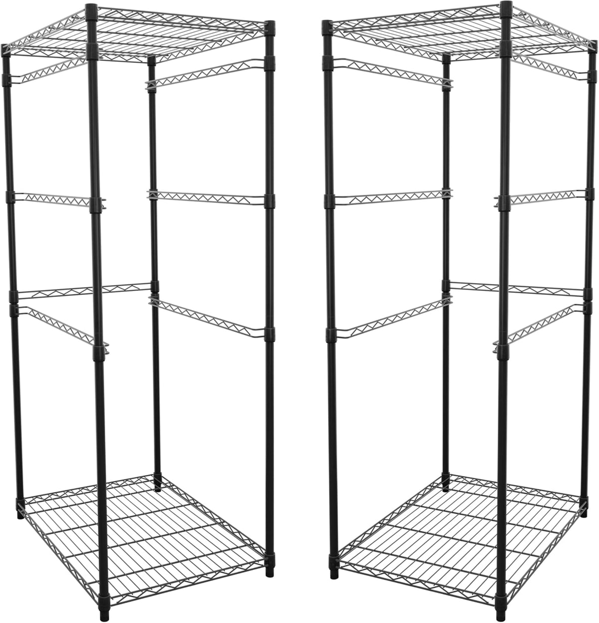 SafeRacks 2 Pack 5-Tier Steel Tote Rack - Maximize Space, Declutter, Organization, NSF Certified, Bin Storage for Garage, Pantry, Kitchen, Workspace, 5 Shelves, 31″ x 23″ x 68″, Black