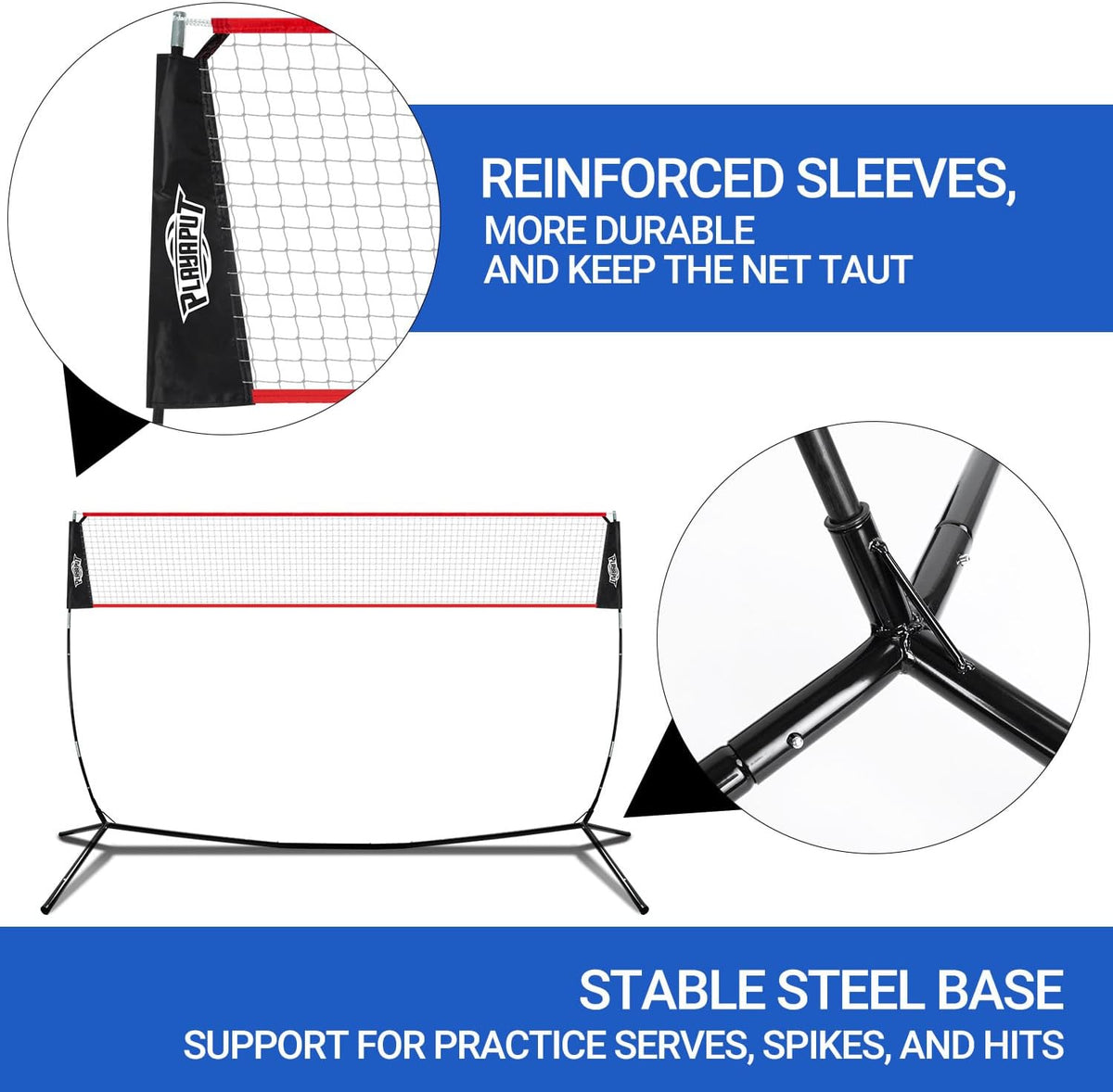 20FT Volleyball Training Net, Height Adjustable Volley Ball Nets for Hitting,Serving Spiking Practice,Portable Volleyball-Net for Beach Indoor Outdoor Bacyard| with Carryingbag & Sandbags