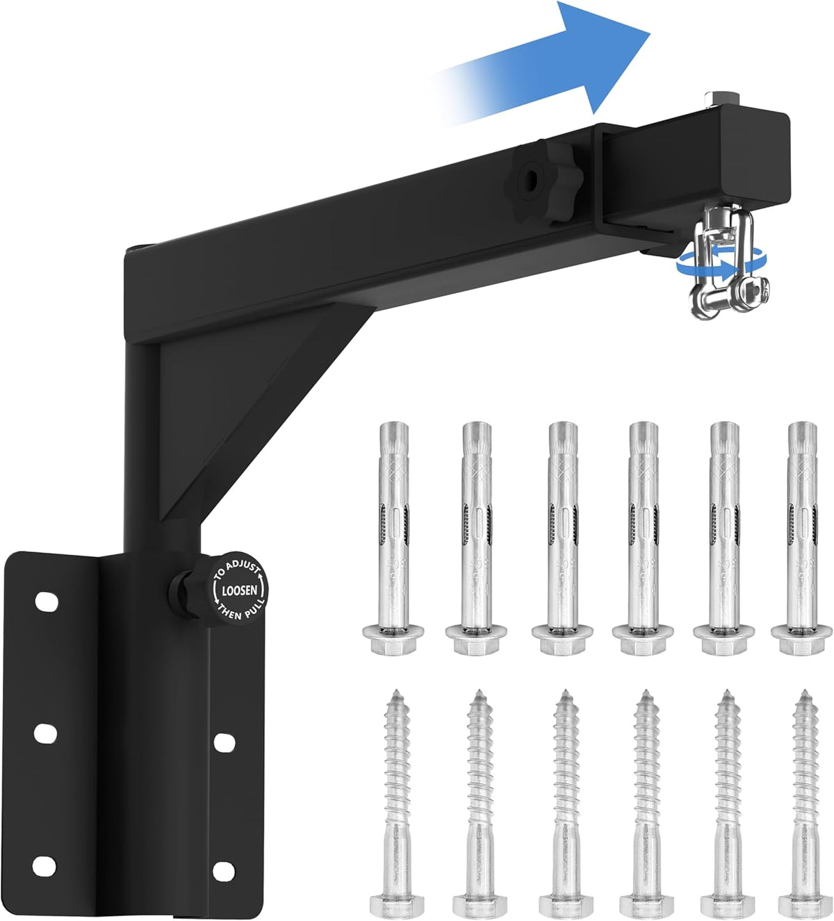 Adjustable Heavy Duty Bag Hanger,Wall Mount Punching Bag Hanger,Thickened Steel Plate and Stainless Steel kit for Home Gym Indoor Outdoor (Supports up to 900Ib)
