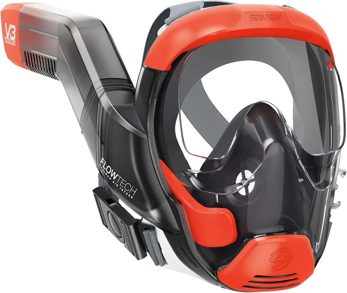 Seaview 180 V3 Full Face Snorkel Mask Adult- The V3 is The Perfect Snorkeling Gear for Adults- Snorkel Mask with 180 Panoramic Viewing and Up to 600% Easier Breathing- Patented Flowtech Air Intake