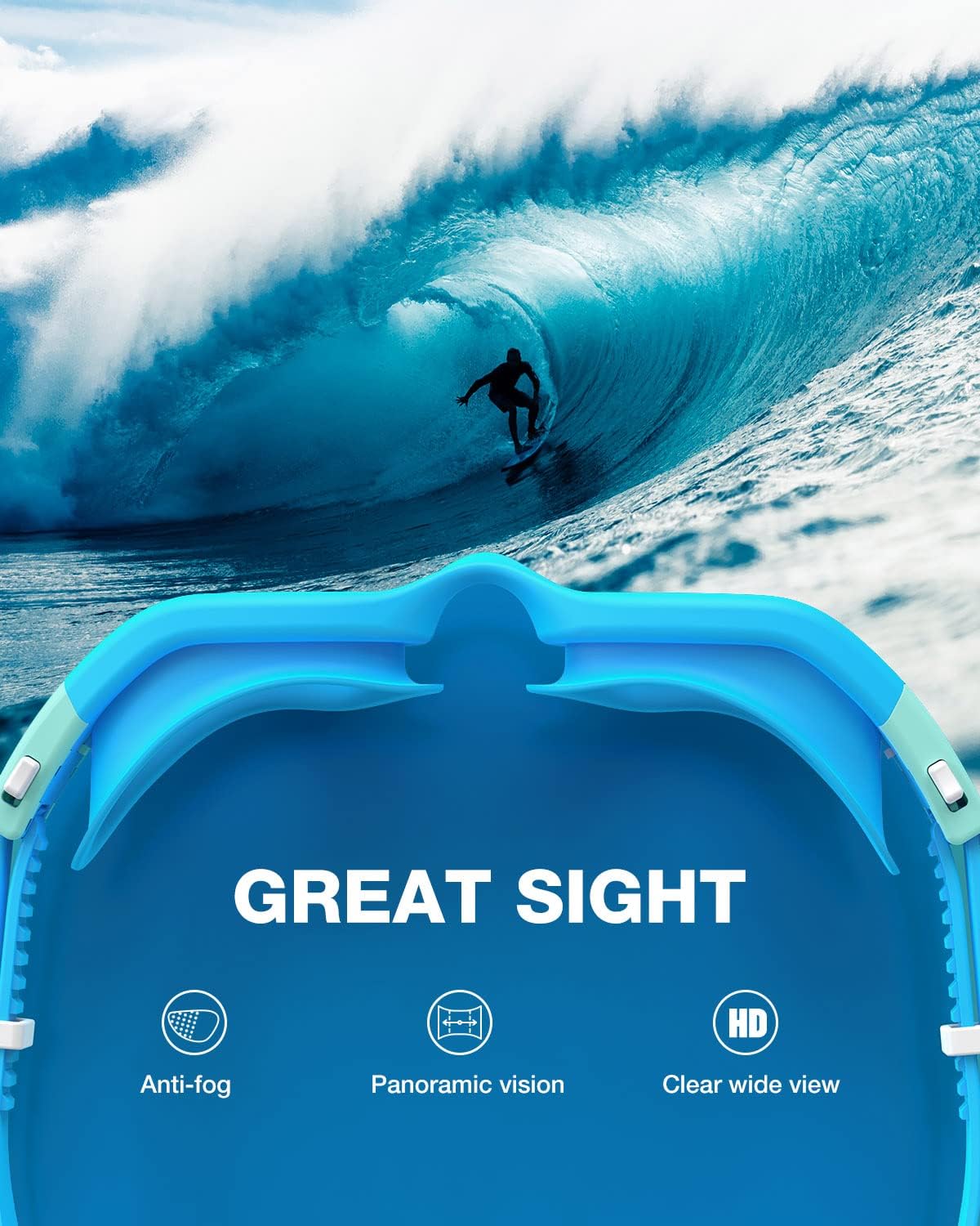 ZIONOR Swim Goggles, G1 SE Swimming Goggles Anti-fog for Adult Men Women