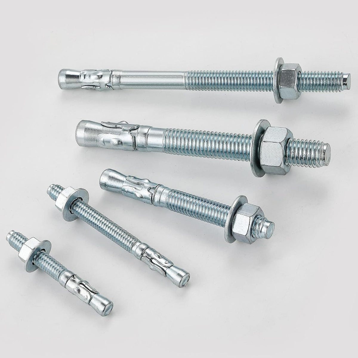 3/8x3 50Pcs Inch Standard Fasteners for Heavy-Duty Zinc Wedge Anchors for Cement and Concrete