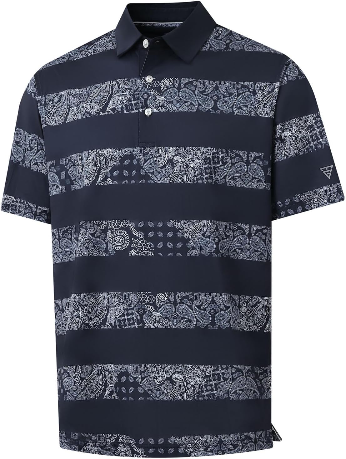 Men's Golf Polo Shirts Short Sleeve Striped Performance Moisture Wicking Dry Fit Golf Shirts for Men