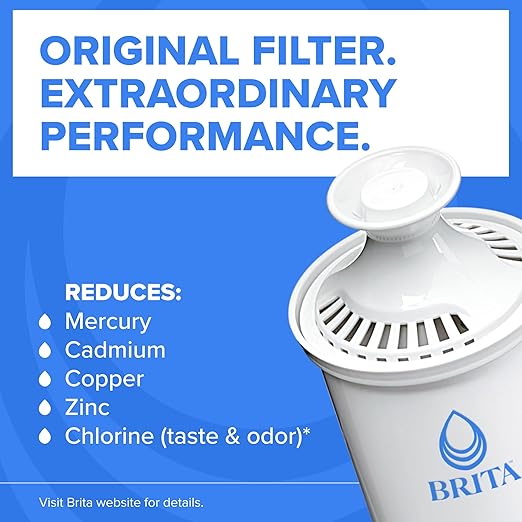 Brita Large Water Filter Pitcher for Tap and Drinking Water with SmartLight Change Indicator, Includes 1 Standard Filter, BPA-Free, Lasts 2 Months, 10-Cup Capacity, Stretch Limo Black
