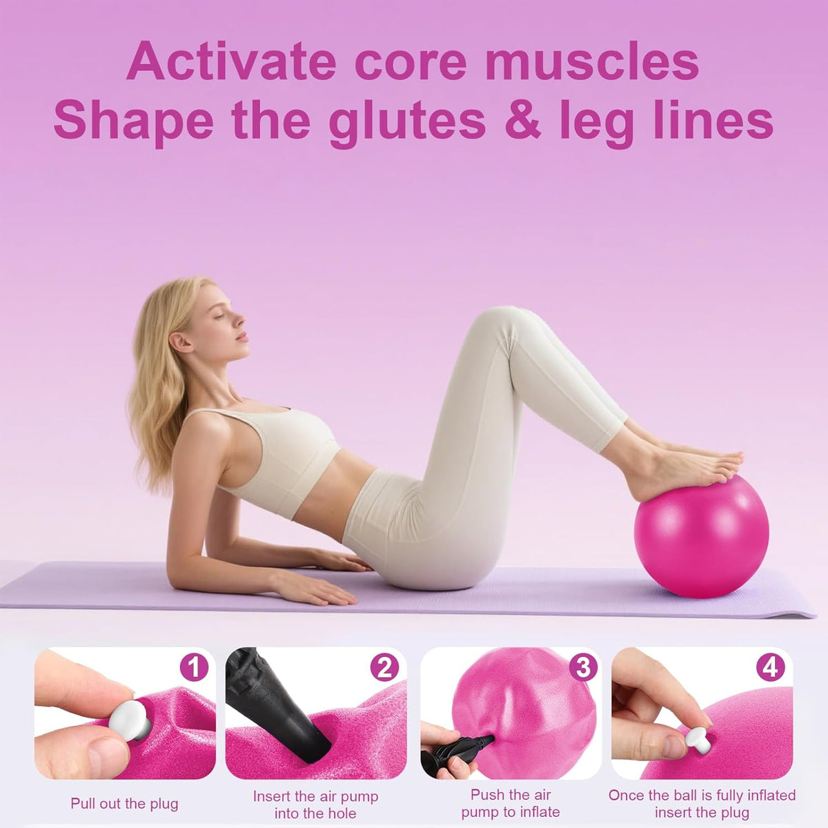 Pilates Ring Set –Home Pilates Equipment for Women Kit with a 14-inch Pilates Ring and 9.8-inch Pilates Ball,5 Resistance Bands for Beginners—Train Muscles, Flexibility & Core Strength at Home