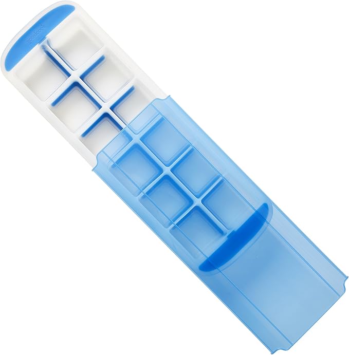 GoodCook Touch Prep and Freeze Ice Tray, 2-oz. Cubes, Stackable with Slide-off Cover