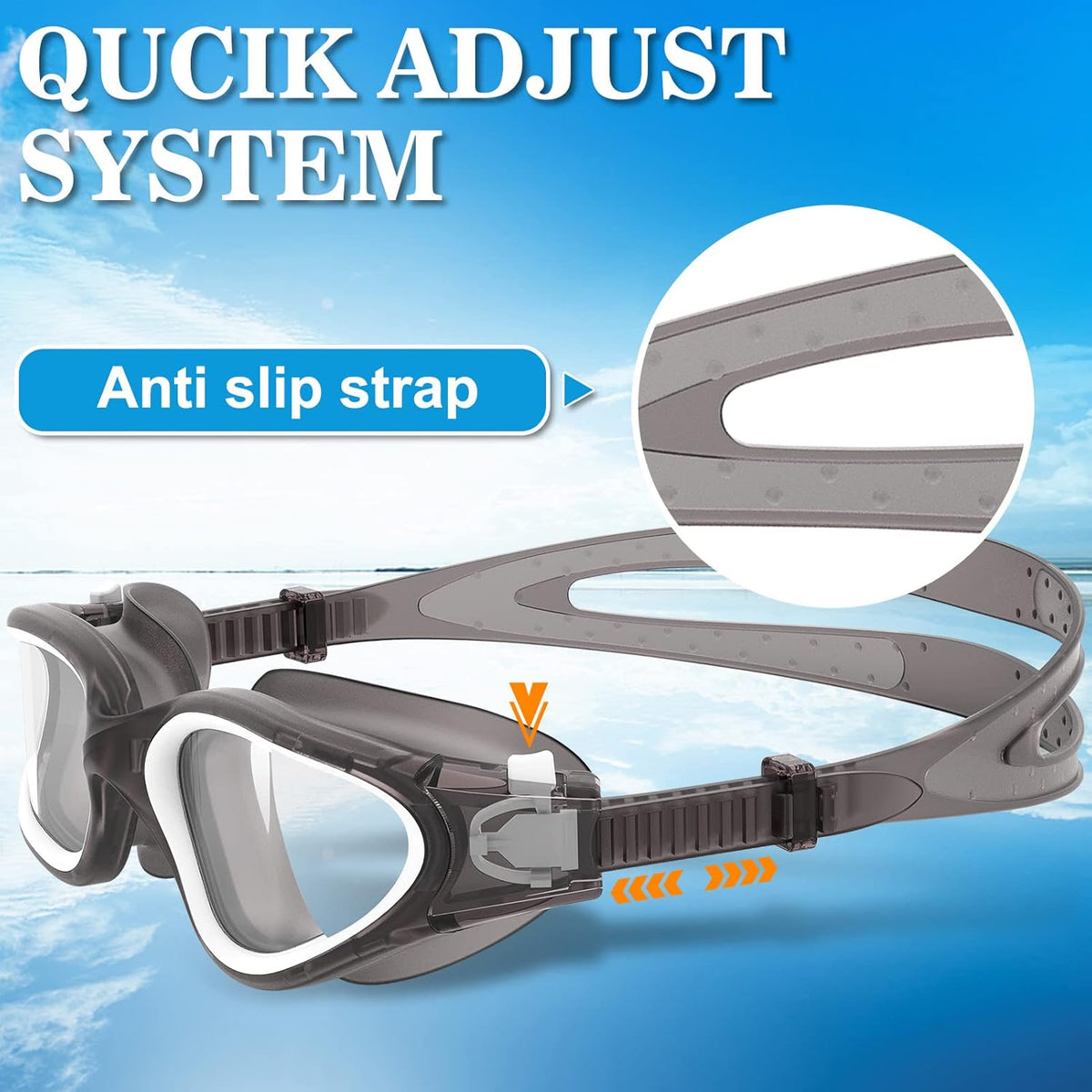 WIN.MAX Polarized Swimming Goggles Swim Pool Goggles Anti Fog Anti UV No Leakage Clear Vision for Men Women Adults Teenagers