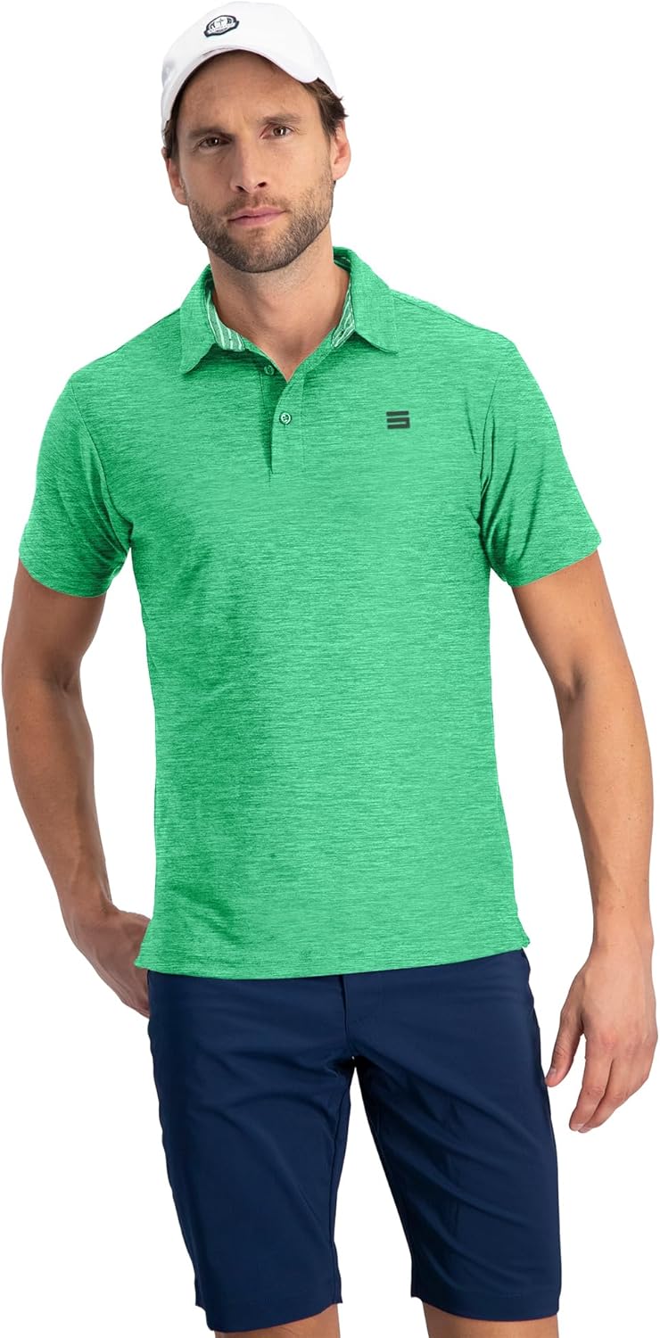 Three Sixty Six Golf Shirts for Men - Dry Fit Short-Sleeve Polo, Athletic Casual Collared T-Shirt