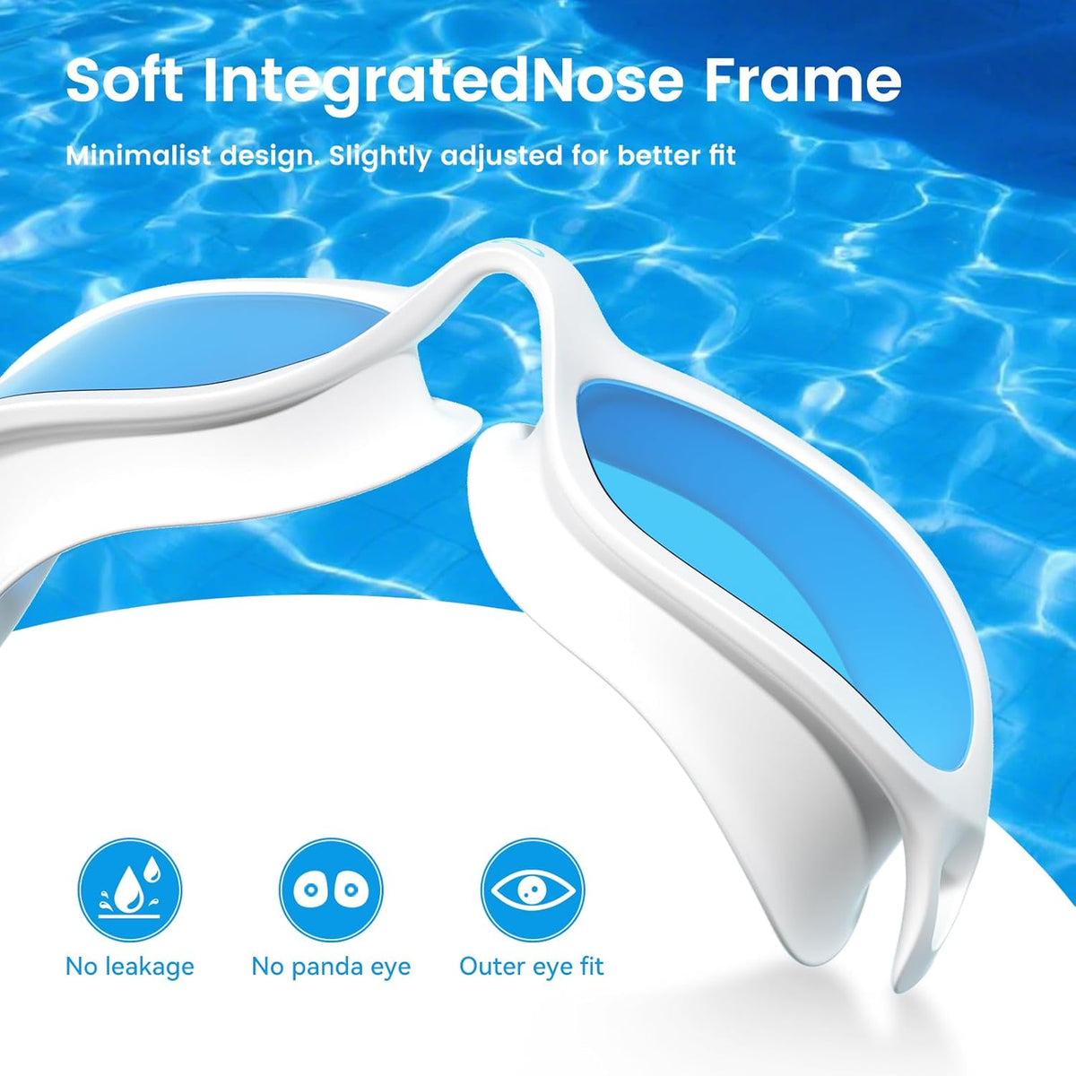 COPOZZ Swim Goggles Adult Women, Swimming Goggles for Women & Men, Anti-Fog No Leaking UV Protection for Adult