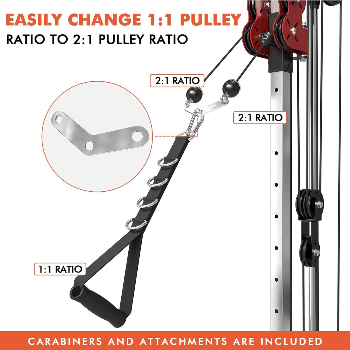 Mikolo Wall Mount Cable Station, Cable Crossover Machine with Dual Pulley System and 18 Adjustable Positions for Home Gym Fitness Equipment