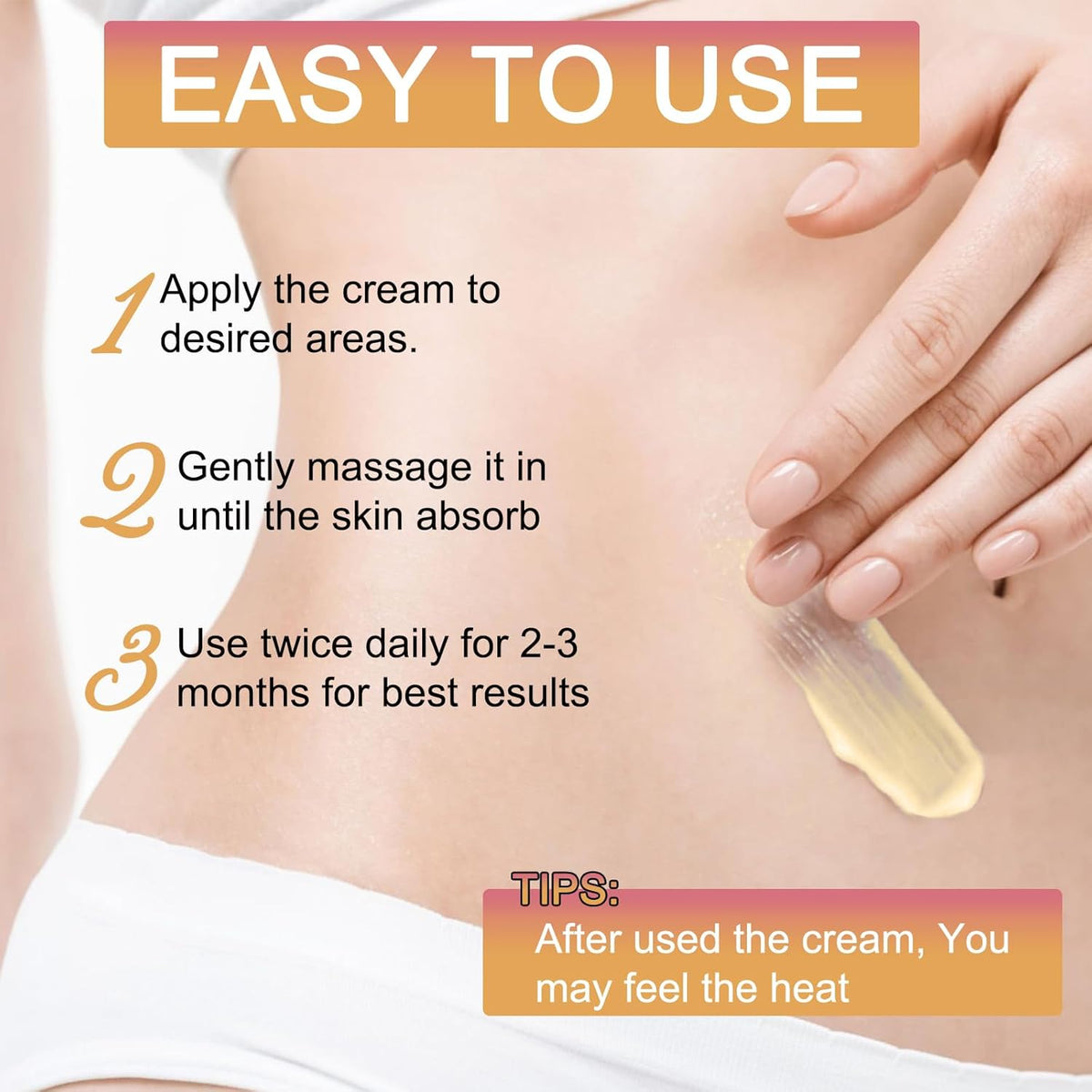 B Flat Belly Firming Cream - Body Cream Skin Tightening for Stomach Thighs & Butt, Firming and Moisturizing Body Tightening Cream