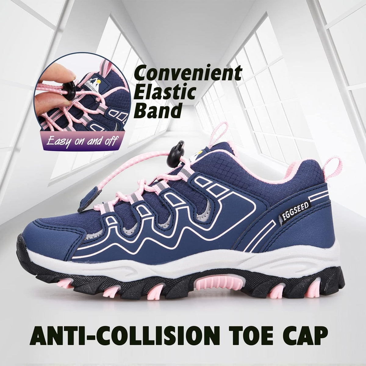 UOVO Boys Girls Kids Sneakers Hiking Running Outdoor Walking Tennis Shoes Waterproof Non Slip Fashion Sneakers(Little/Big Kids