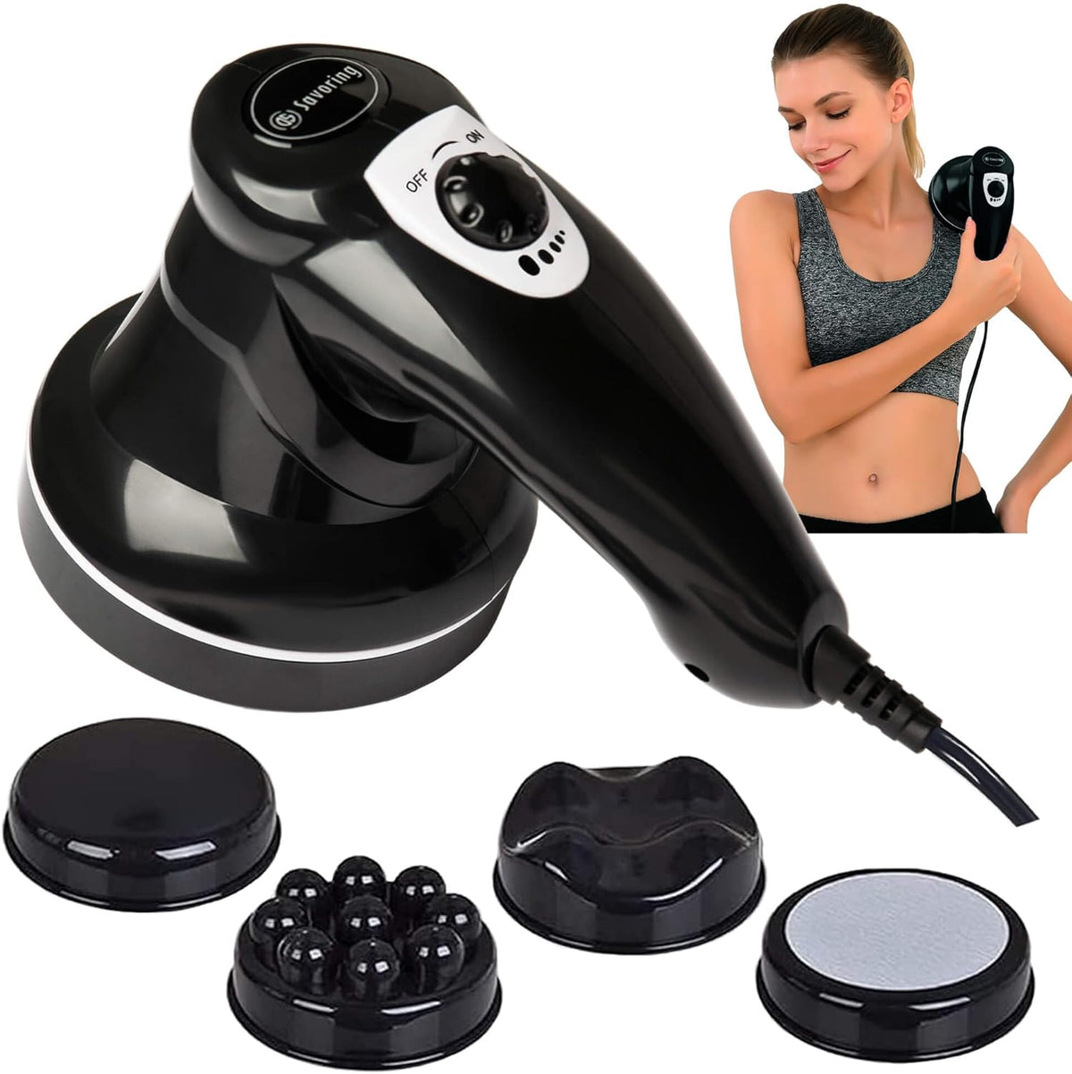 Body Sculpting Machine for Women - 6-Speed Cellulite Massage & Lymphatic Drainage Device with Lipo Roller, Handheld Home Use for Belly Fat, Stomach, Thighs & Buttocks Sculpting