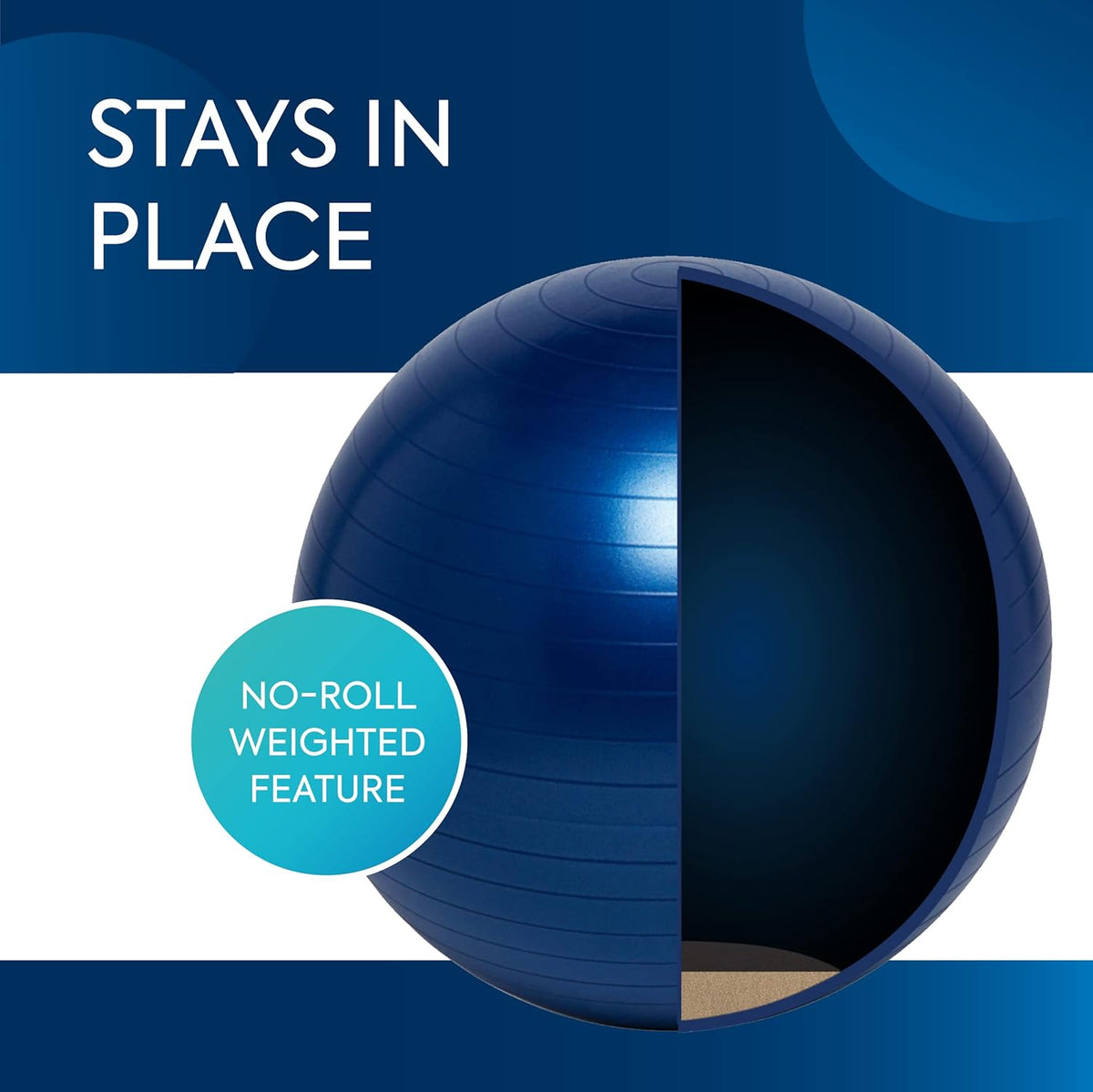 Bouncyband Balance Ball – Create Flexible Seating to Improve Focus at School, Office, or Home with This No-Roll Weighted Ball
