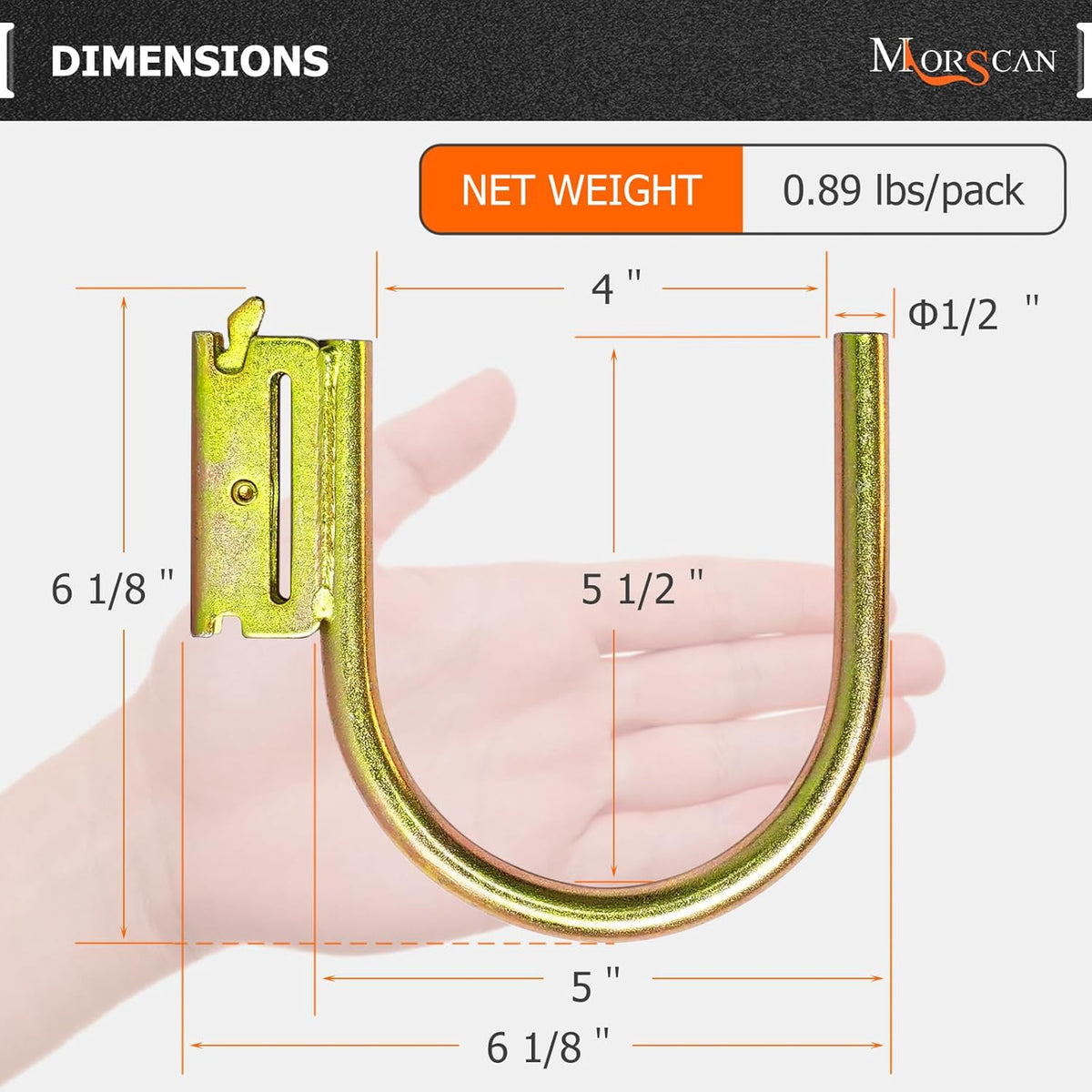 10 Pack 4" E Track J Hooks Heavy Duty Galvanized Steel E-Track Tie Down Accessories for Box Truck, Enclosed Trailer, Garage, Vans, Warehouse, Workshop