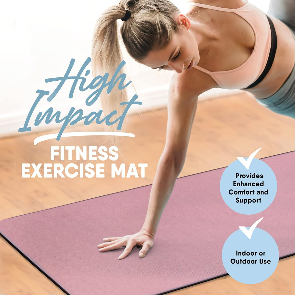 MICRODRY Deluxe Fitness Exercise Yoga Mat for Home & Gym, Extra Thick for High Impact Training, Multi Layered Skid Resistant Surface, Odor Neutralizing with Carrying Strap
