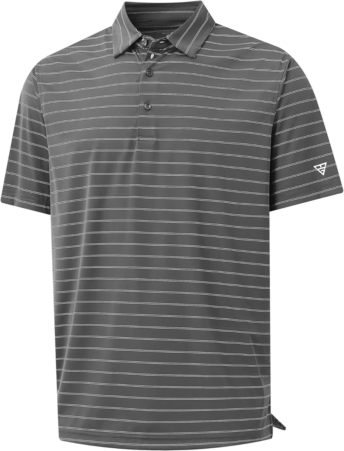 M MAELREG Mens Striped Golf Shirts Short Sleeve Silk-Like Touch Water-Resistant Breathable Soft Collared Polo Shirts for Men