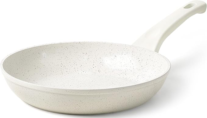 Innerwell Ceramic Non Stick Frying Pan - Non Stick Skillet Frying Pans, Safe&No Toxic Egg Omelette Frying Pan, Large Nonstick Cookware Chef's Pan, Induction Compatible, PFOA&PFAS Free(11inch, White)