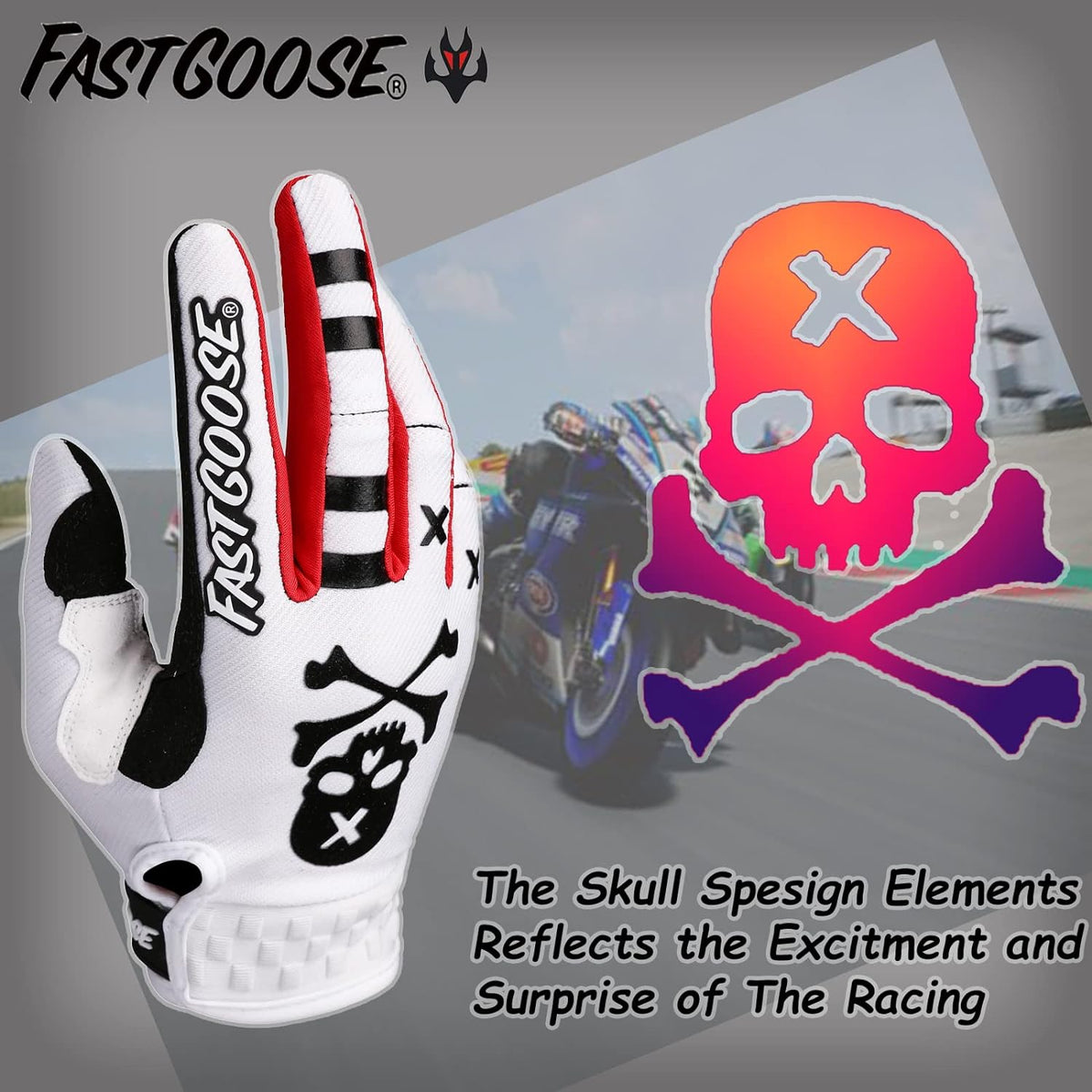 Dirt Bike Motorcycle Gloves - Motocross, Motorbike & ATV Off Road Racing Sports Cycling Gloves