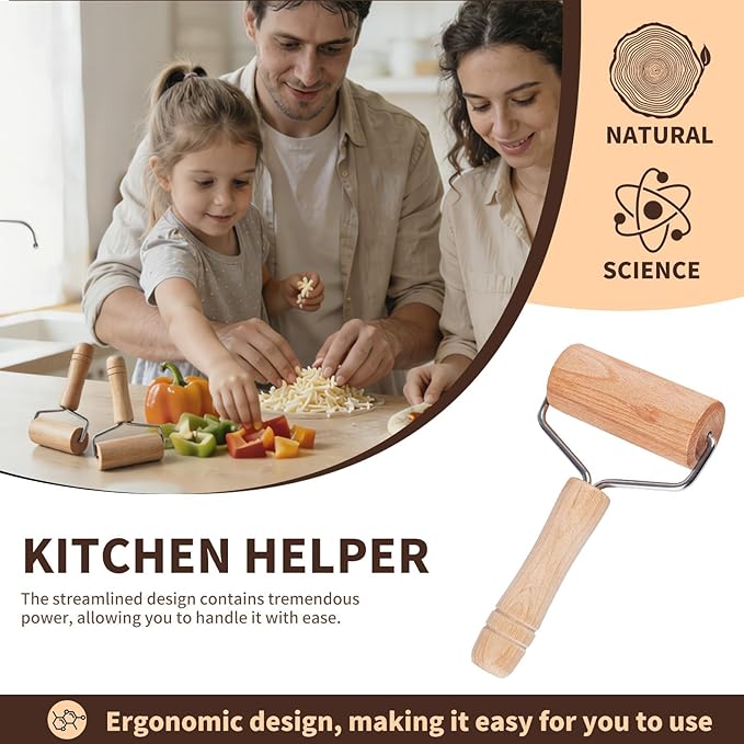 Pastry and Pizza Baking Roller Pin, Non Stick Wood Rolling Pins for Baking(T-Shape)