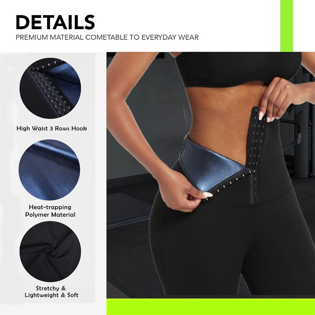 huiming Sauna Sweat Shorts for Women High Waisted stomach Waist Trainer Slimming Leggings Pants Body Shaper