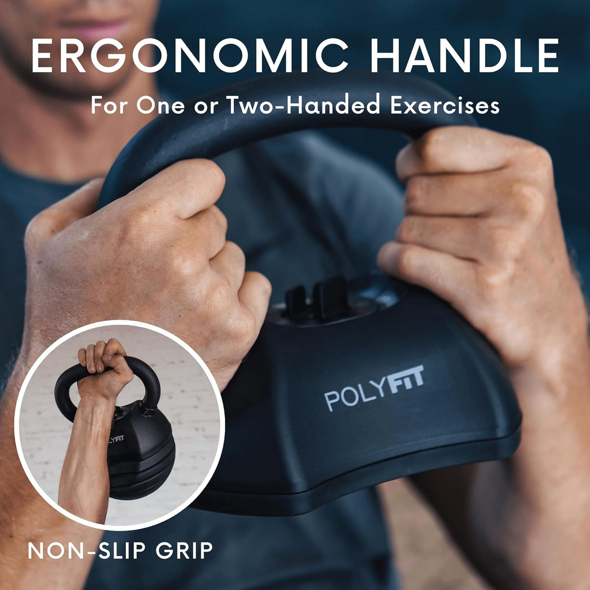 Polyfit Adjustable Kettlebell Set | 30/40/50 lbs | Kettlebell Weights for Home Gym
