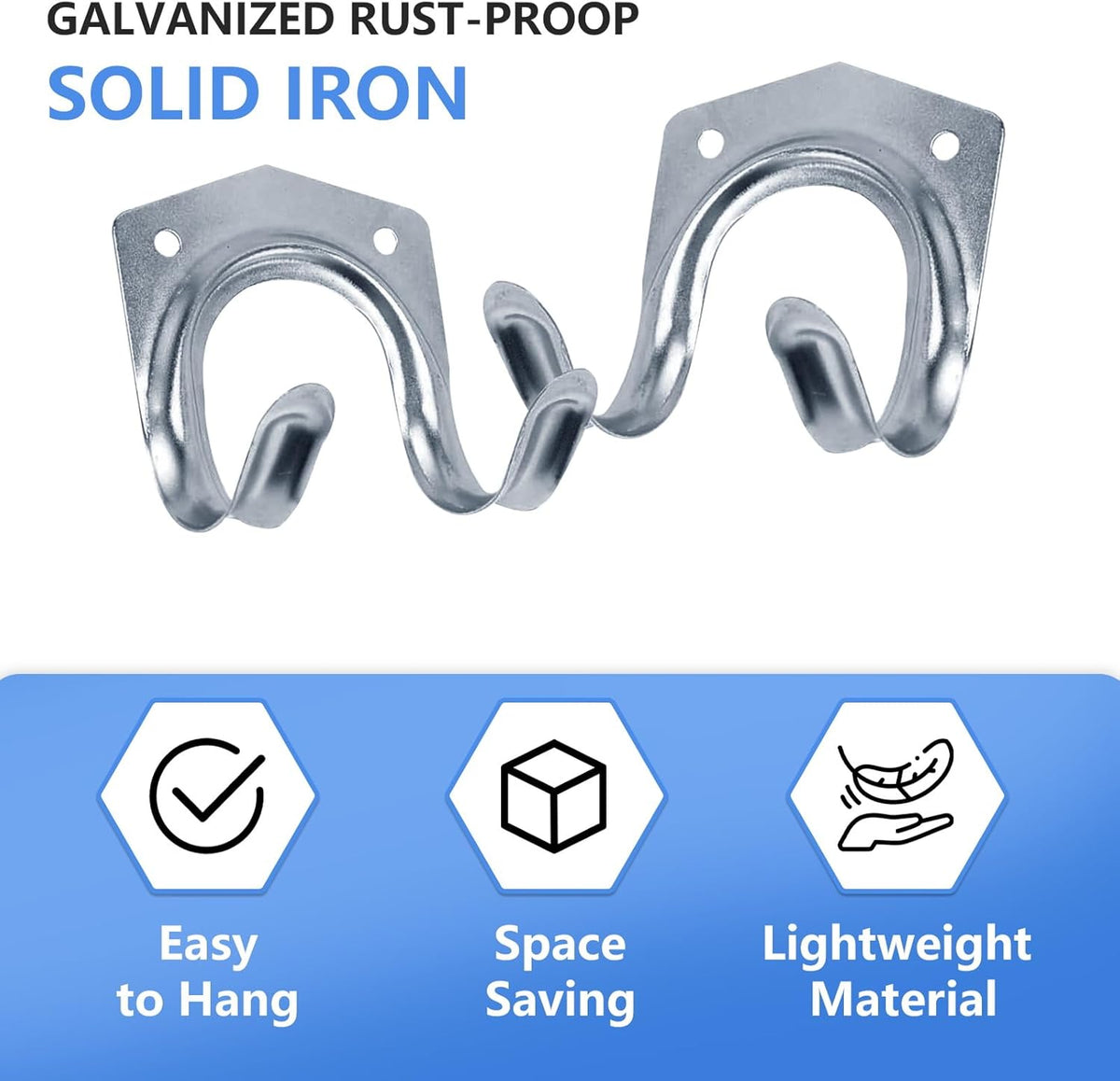 15 Pack Tool Hanger Hooks, Wall Mount Garage Garage Shed Hooks Heavy Duty for Hanging Ladder & Ropes