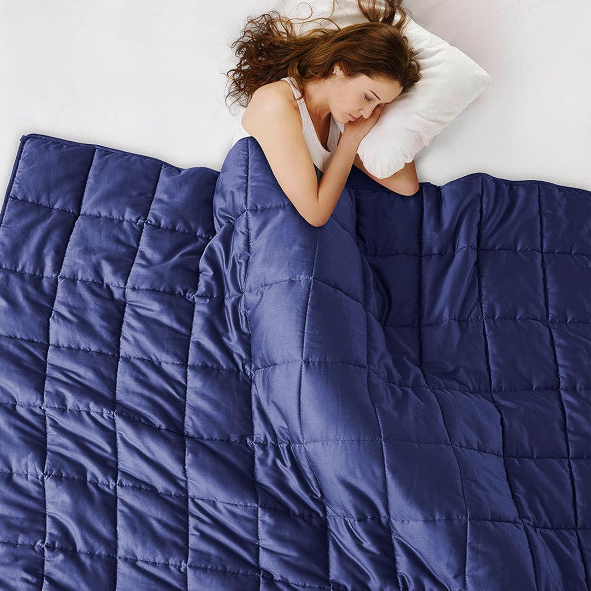 L'AGRATY Weighted Blanket - 88"x104" 20lbs Cooling Breathable Heavy Blanket Microfiber Material with Glass Beads for Adult All-Season Summer Fall Winter Soft Thick Comfort