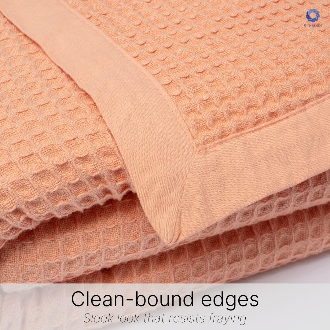 GOTS Certified Organic Cotton Waffle Weave Blanket, Twin Bed & Couch Throw, 66"X90", Modern Home Decor